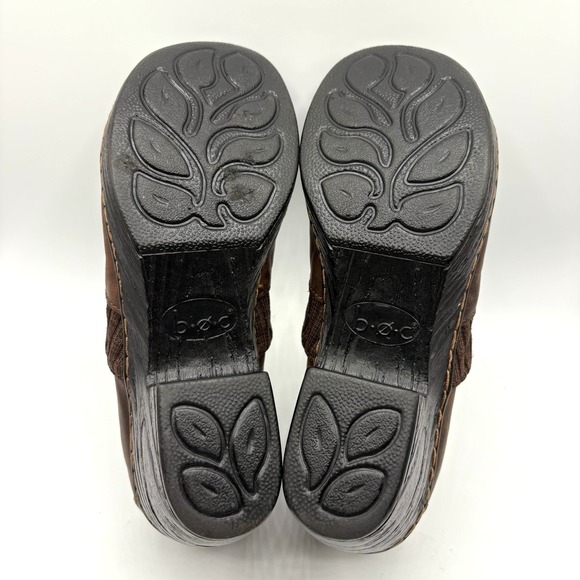 B.O.C. Born Daphnis Clogs‎ Women's Size 8.5 Brown Leather Knit Trim Slip On Shoe - Picture 9 of 9